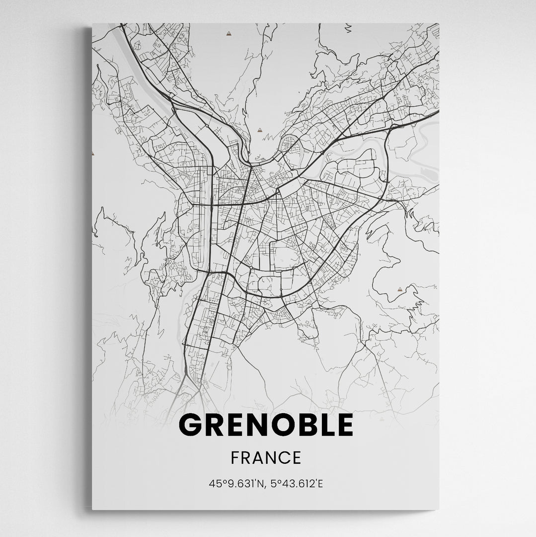 Affiche carte de Grenoble