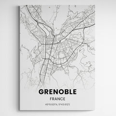 Affiche carte de Grenoble