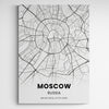 Affiche carte de Moscou