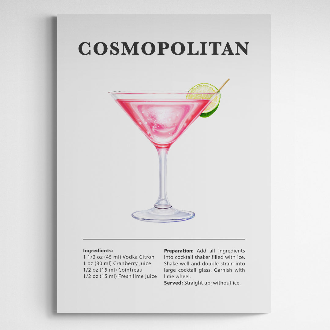 Affiche décorative cocktail Cosmopolitan