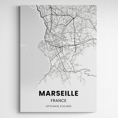 Affiche carte de Marseille