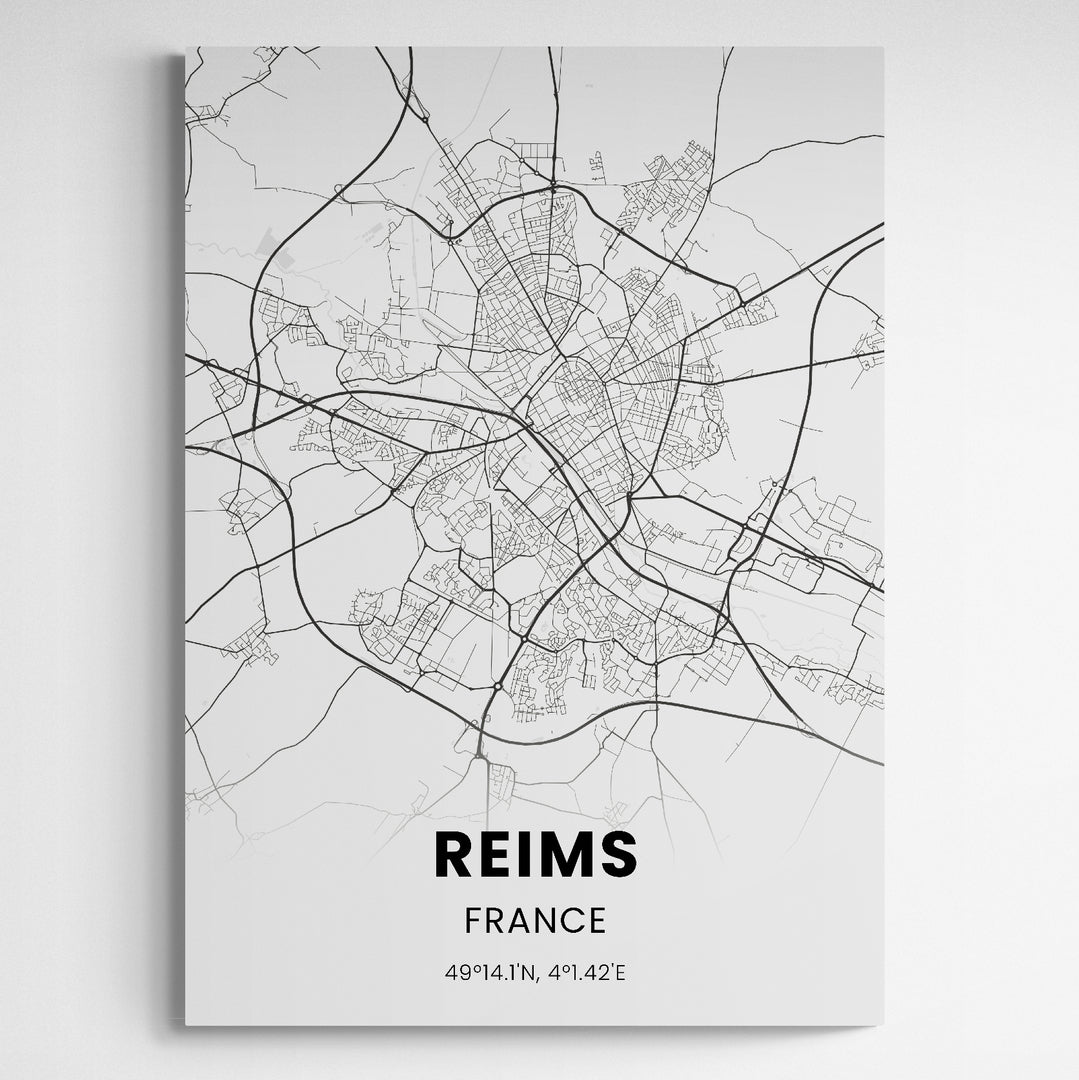 Affiche carte de Reims