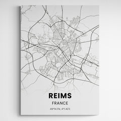 Affiche carte de Reims