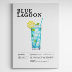 Affiche décorative cocktail Blue Lagoon