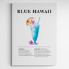 Affiche décorative cocktail Blue Hawaii