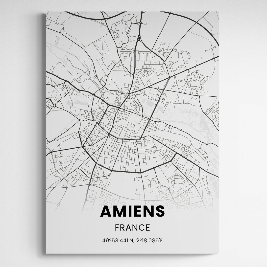 Affiche carte d'Amiens