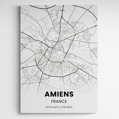 Affiche carte d'Amiens