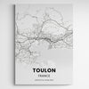 Affiche carte de Toulon