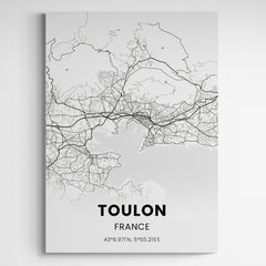 Affiche carte de Toulon