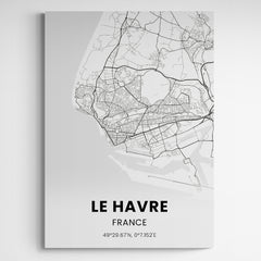 Affiche carte de Le Havre