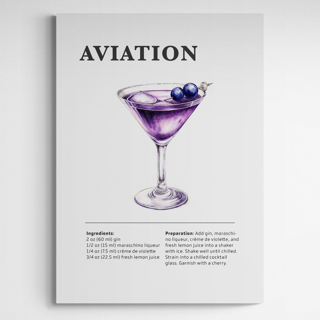 Affiche décorative cocktail Aviation