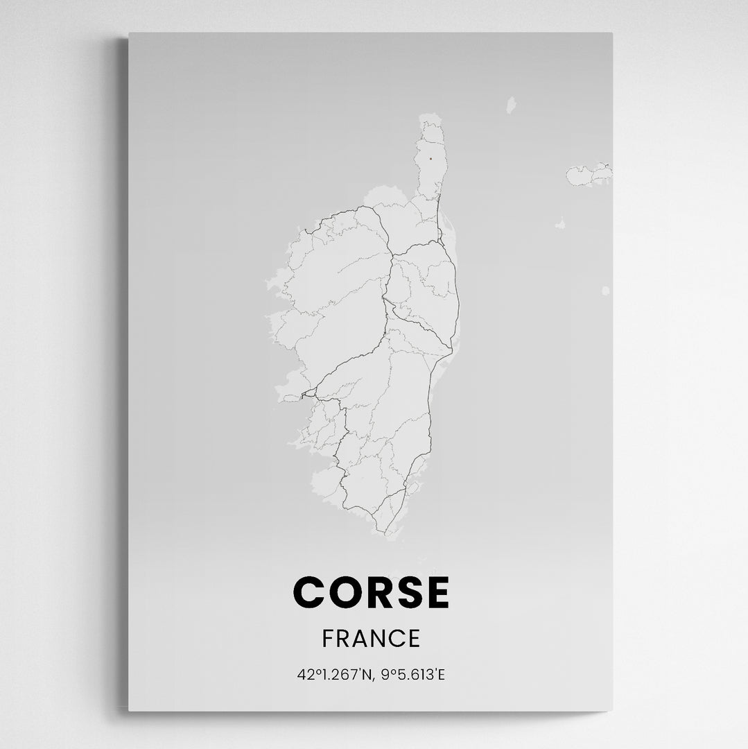 Affiche carte de Corse