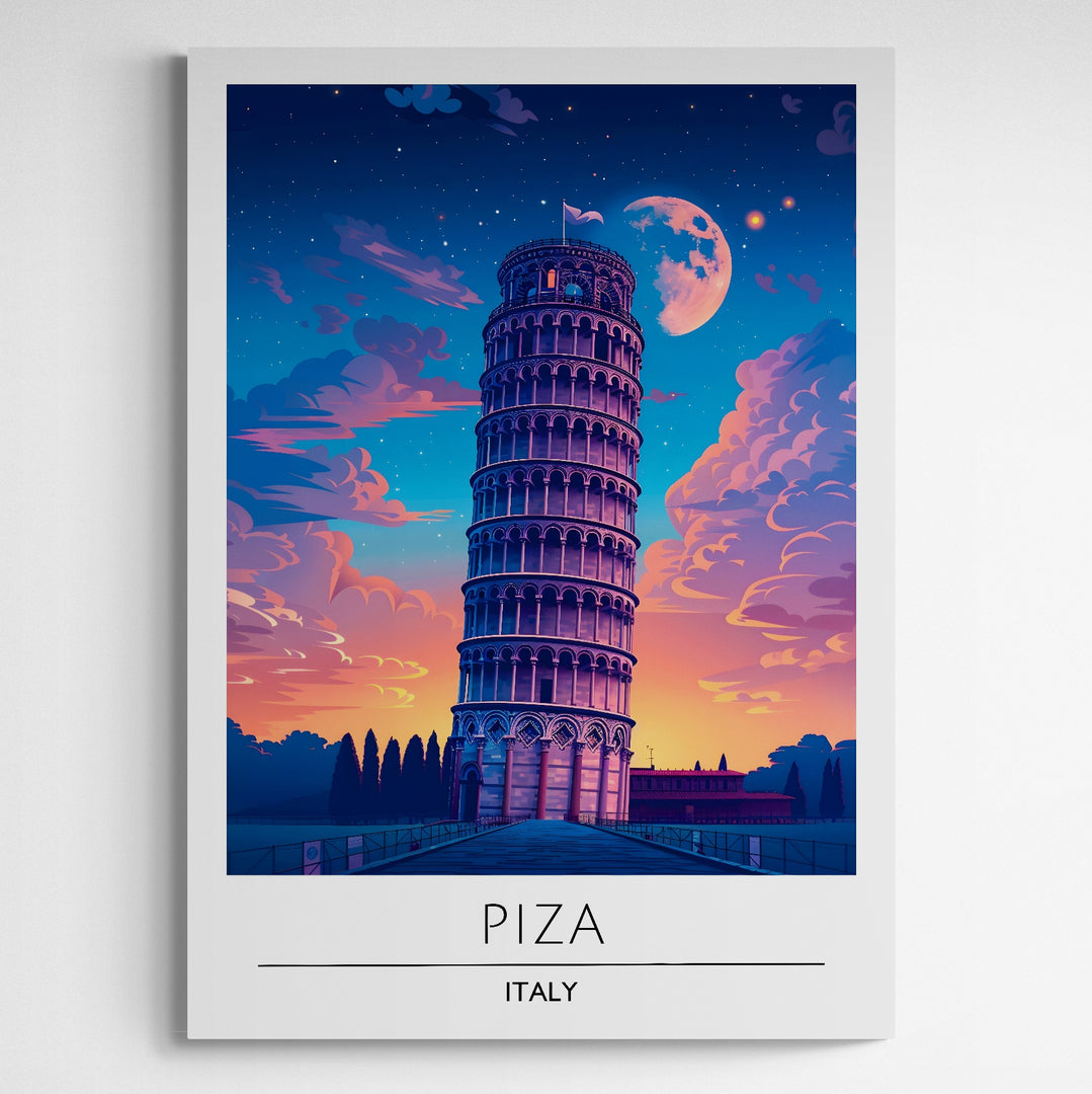 Affiche décorative Tour de Pise la nuit