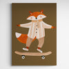 Affiche pour enfants - Renard sur un skateboard - Créations d'Agathe