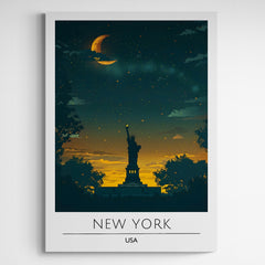 Affiche décorative Statue de la liberté - New York la nuit