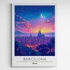 Affiche décorative Barcelone la nuit