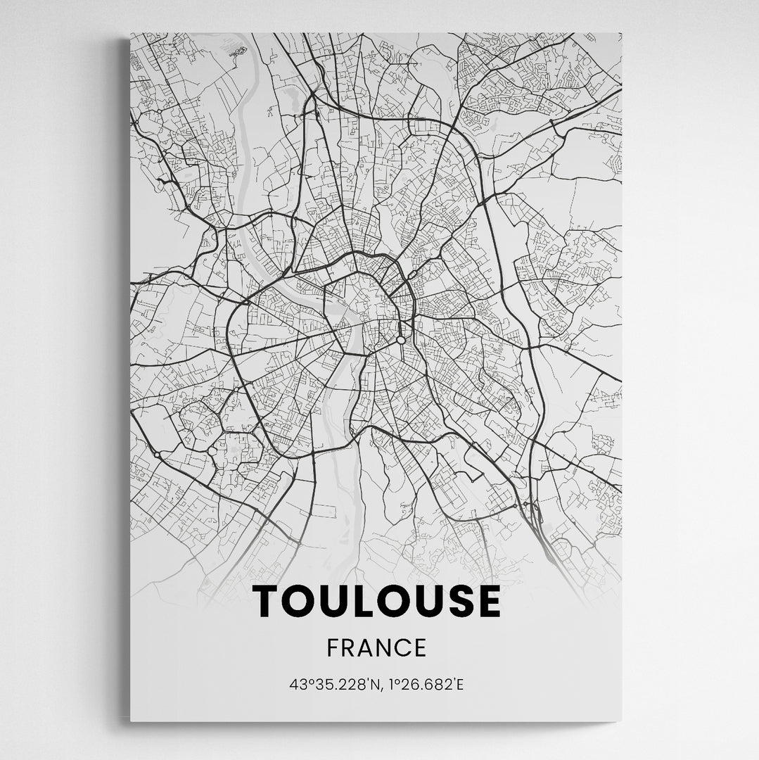 Affiche carte de Toulouse
