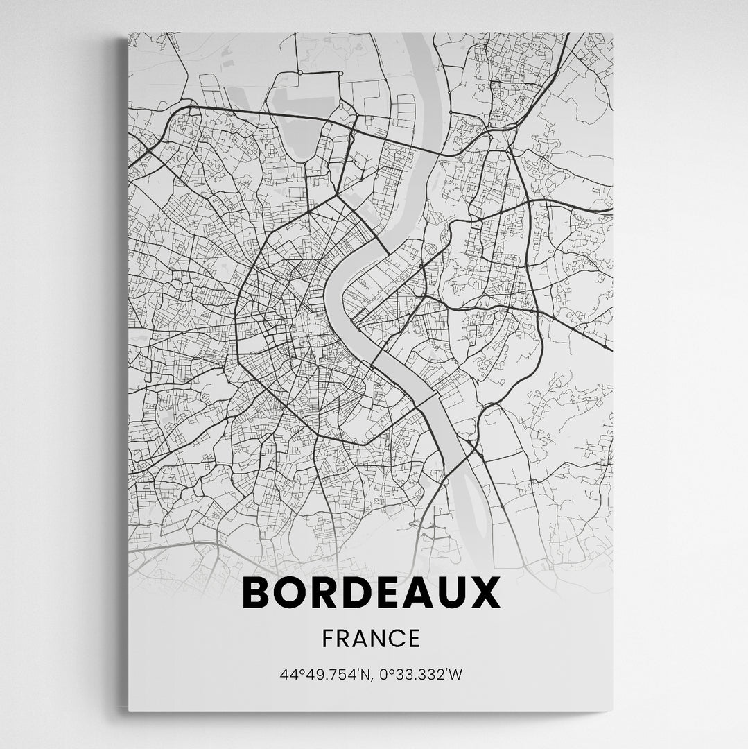Affiche carte de Bordeaux