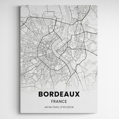 Affiche carte de Bordeaux