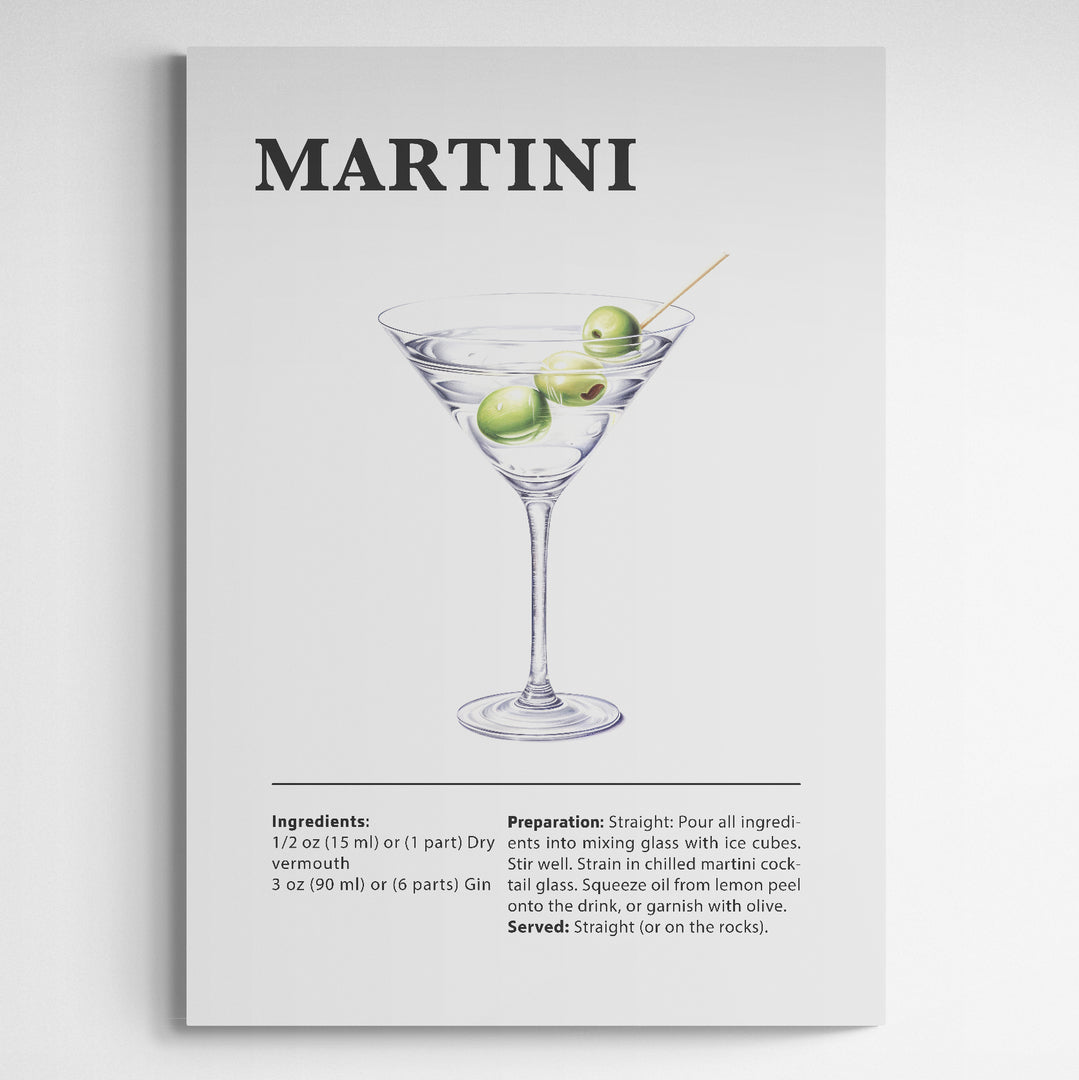 Affiche décorative cocktail Martini