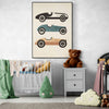 Poster mural pour enfants - Voitures vintage - Créations d'Agathe