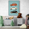 Poster mural pour enfants - Voitures vintage - Créations d'Agathe